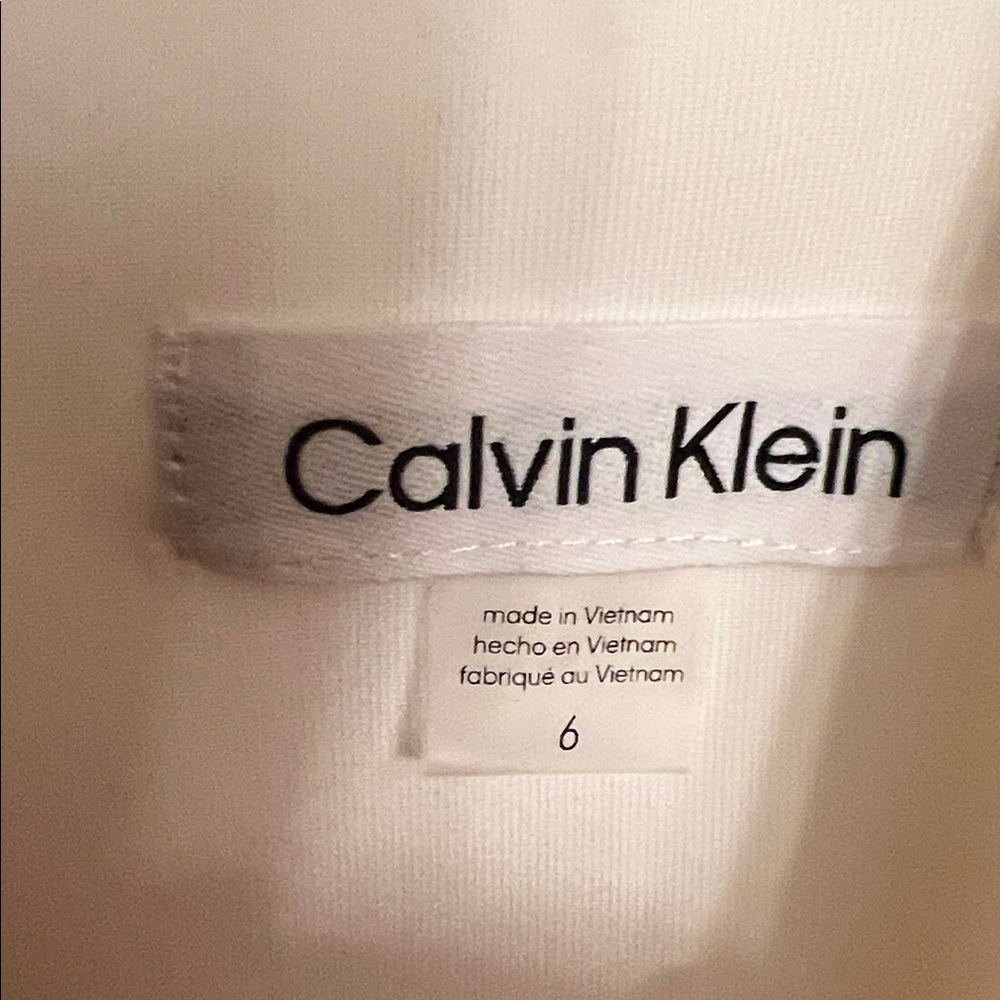 Calvin Klein White Simple Classic Sleeveless Midi Dress size 6 - Picture 4 of 5